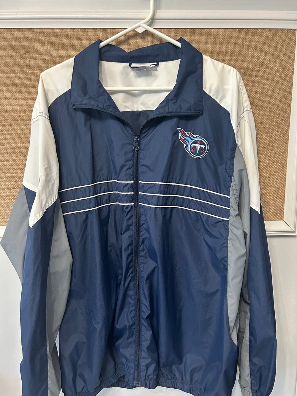 Team Apparel Navy, White and Gray Windbreaker Jacket with Team Patch